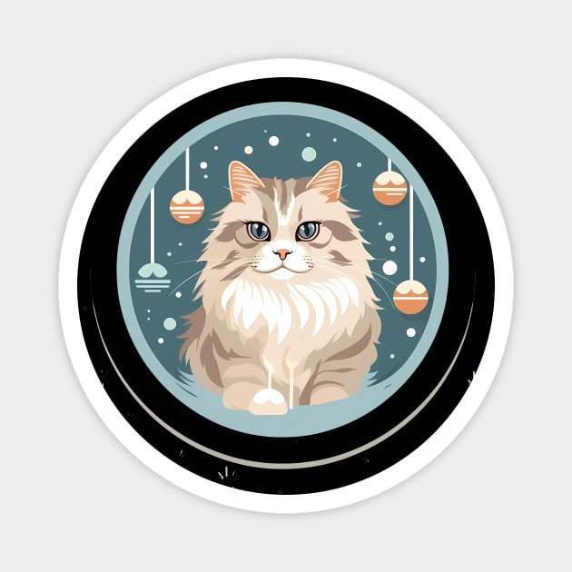 Siberian Cat Xmas Ornament, Love Cats Magnet by logiamerch